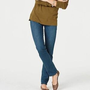 J. Jill Tried & True Straight-Leg Jeans (24W) in Blue Wash
